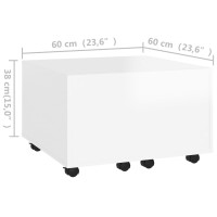 Produktbild för Soffbord vit 60x60x38 cm konstruerat trä
