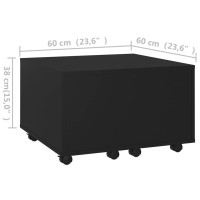 Produktbild för Soffbord svart högglans 60x60x38 cm konstruerat trä