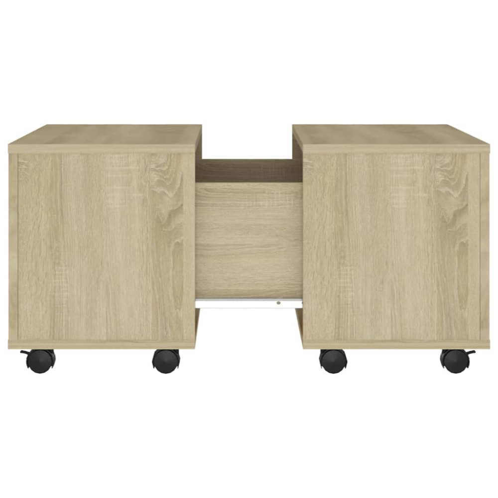 Produktbild för Soffbord sonoma-ek 60x60x38 cm konstruerat trä