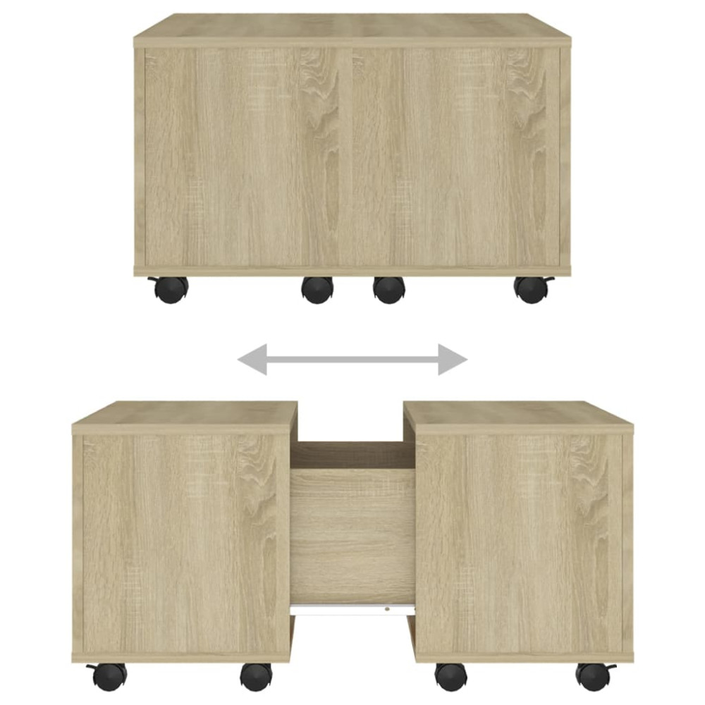 Produktbild för Soffbord sonoma-ek 60x60x38 cm konstruerat trä