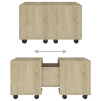 Produktbild för Soffbord sonoma-ek 60x60x38 cm konstruerat trä