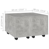 Produktbild för Soffbord betonggrå 60x60x38 cm konstruerat trä