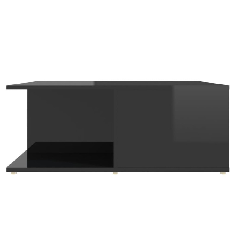 Produktbild för Soffbord svart högglans 80x80x31 cm konstruerat trä