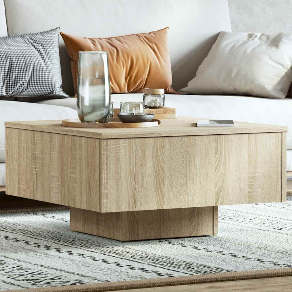 Produktbild för Soffbord sonoma-ek 60x60x31,5 cm konstruerat trä