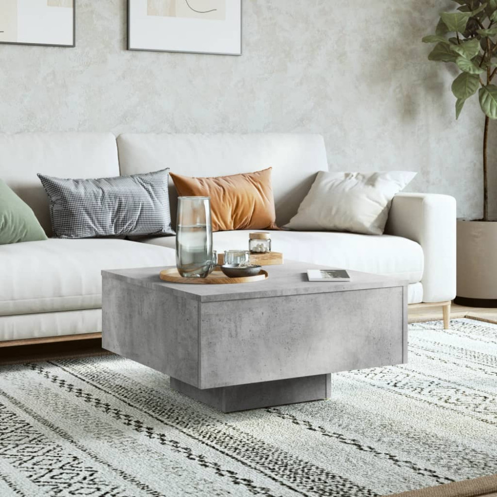 Produktbild för Soffbord betonggrå 60x60x31,5 cm konstruerat trä