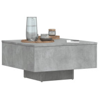 Produktbild för Soffbord betonggrå 60x60x31,5 cm konstruerat trä