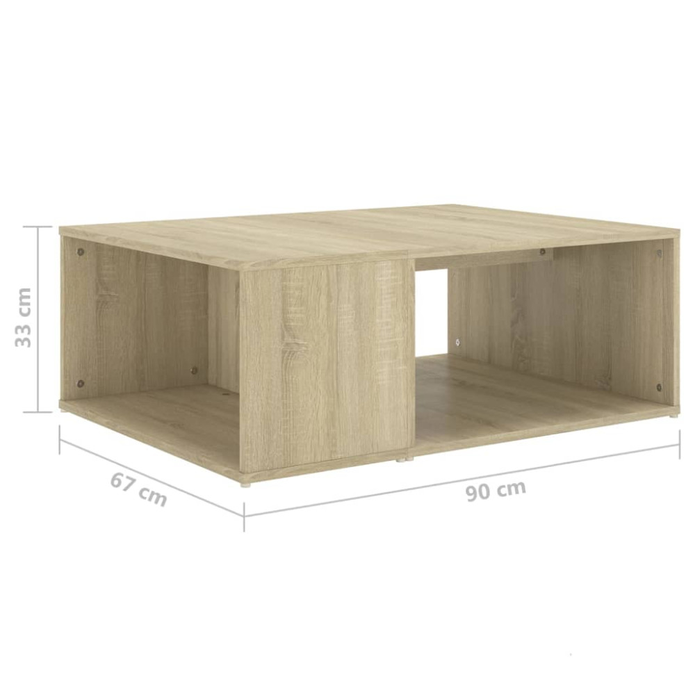 Produktbild för Soffbord sonoma-ek 90x67x33 cm konstruerat trä