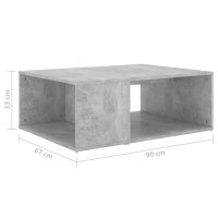 Miniatyr av produktbild för Soffbord betonggrå 90x67x33 cm konstruerat trä