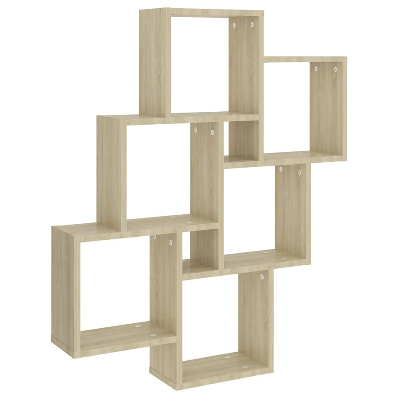 Produktbild för Vägghylla kubformad sonoma-ek 78x15x93 cm konstruerat trä