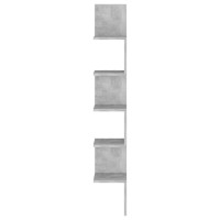 Miniatyr av produktbild för Vägghylla hörn betonggrå 20x20x127,5 cm konstruerat trä