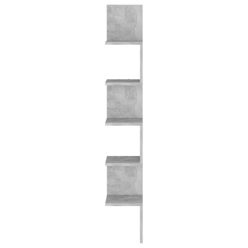 Produktbild för Vägghylla hörn betonggrå 20x20x127,5 cm konstruerat trä