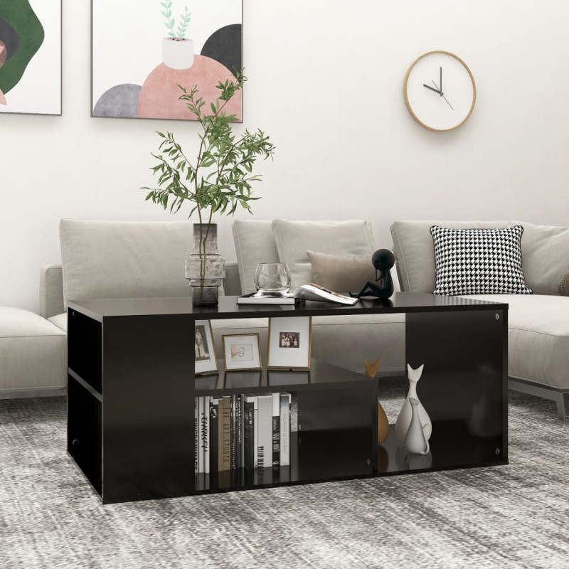 Produktbild för Soffbord svart 100x50x40 cm spånskiva