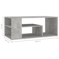 Produktbild för Soffbord betonggrå 100x50x40 cm konstruerat trä