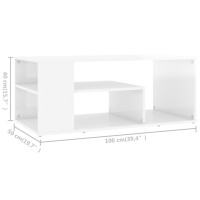 Miniatyr av produktbild för Soffbord vit högglans 100x50x40 cm spånskiva
