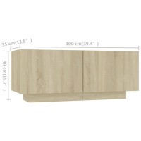 Produktbild för TV-bänk med LED-belysning sonoma-ek 200x35x40 cm