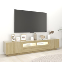 Produktbild för TV-bänk med LED-belysning sonoma-ek 200x35x40 cm