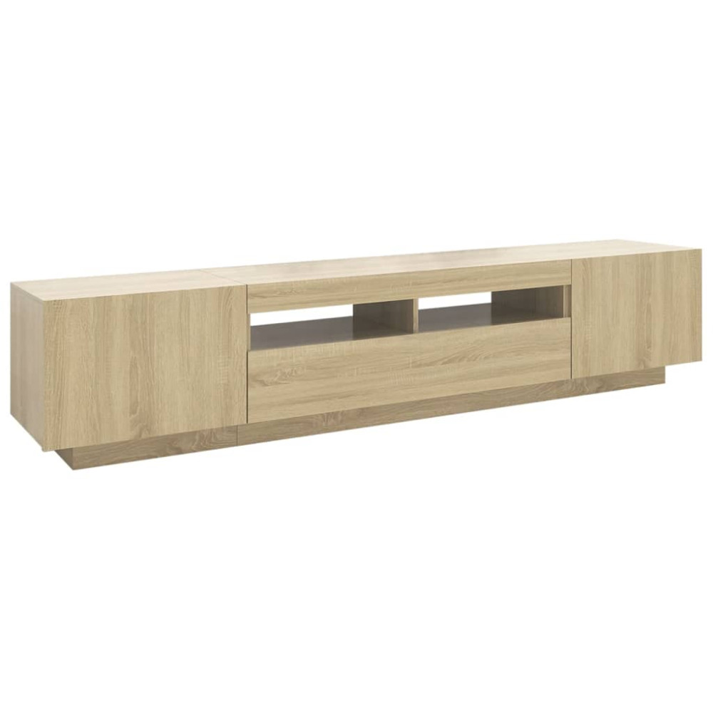Produktbild för TV-bänk med LED-belysning sonoma-ek 200x35x40 cm