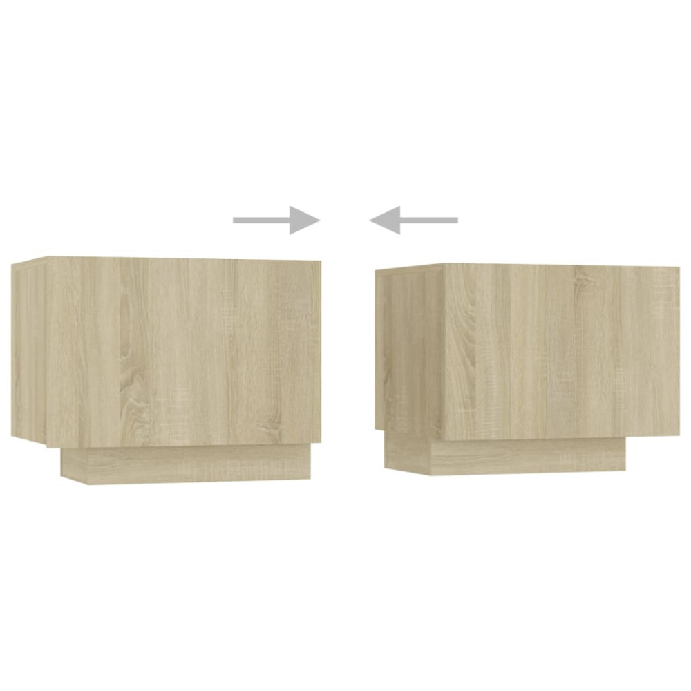 Produktbild för TV-bänk med LED-belysning sonoma-ek 200x35x40 cm