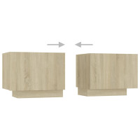 Produktbild för TV-bänk med LED-belysning sonoma-ek 200x35x40 cm