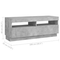 Miniatyr av produktbild för TV-bänk med LED-belysning betonggrå 200x35x40 cm