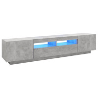 Miniatyr av produktbild för TV-bänk med LED-belysning betonggrå 200x35x40 cm