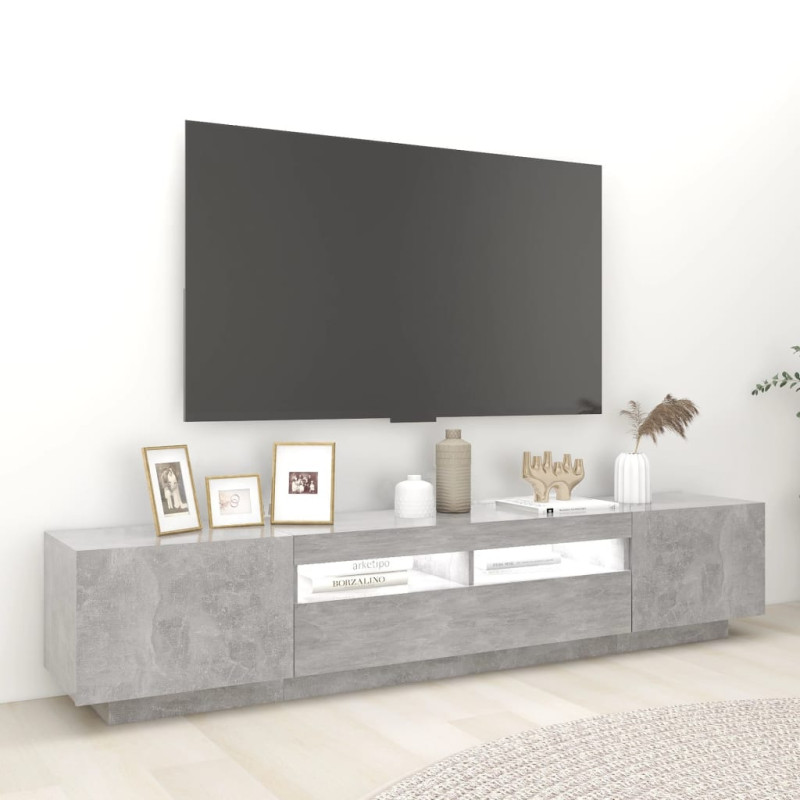 Produktbild för TV-bänk med LED-belysning betonggrå 200x35x40 cm