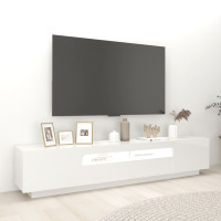 Miniatyr av produktbild för TV-bänk med LED-belysning vit högglans 200x35x40 cm