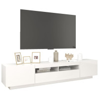 Miniatyr av produktbild för TV-bänk med LED-belysning vit högglans 200x35x40 cm
