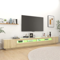 Produktbild för TV-bänk med LED-belysning sonoma-ek 300x35x40 cm