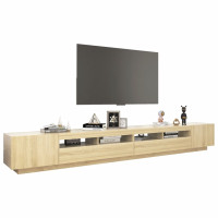 Produktbild för TV-bänk med LED-belysning sonoma-ek 300x35x40 cm