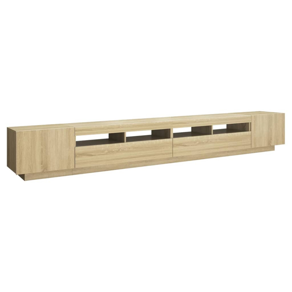 Produktbild för TV-bänk med LED-belysning sonoma-ek 300x35x40 cm