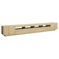 Produktbild för TV-bänk med LED-belysning sonoma-ek 300x35x40 cm