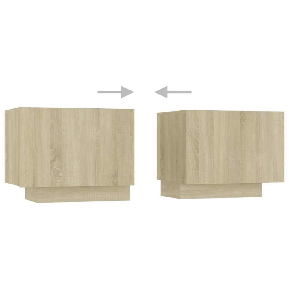 Produktbild för TV-bänk med LED-belysning sonoma-ek 300x35x40 cm