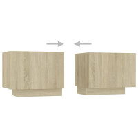 Produktbild för TV-bänk med LED-belysning sonoma-ek 300x35x40 cm