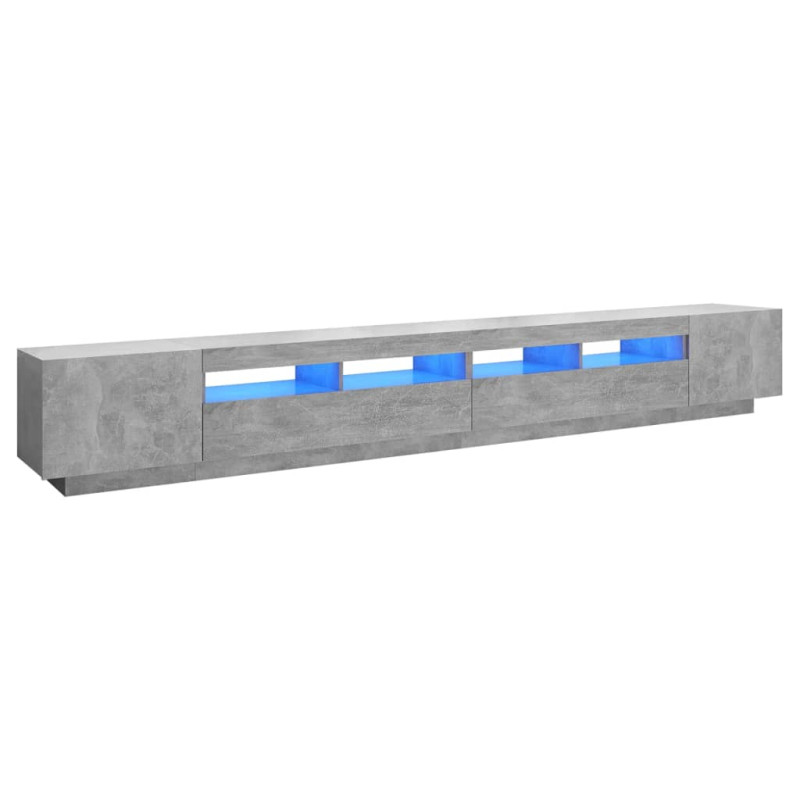 Produktbild för TV-bänk med LED-belysning betonggrå 300x35x40 cm