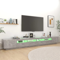Miniatyr av produktbild för TV-bänk med LED-belysning betonggrå 300x35x40 cm