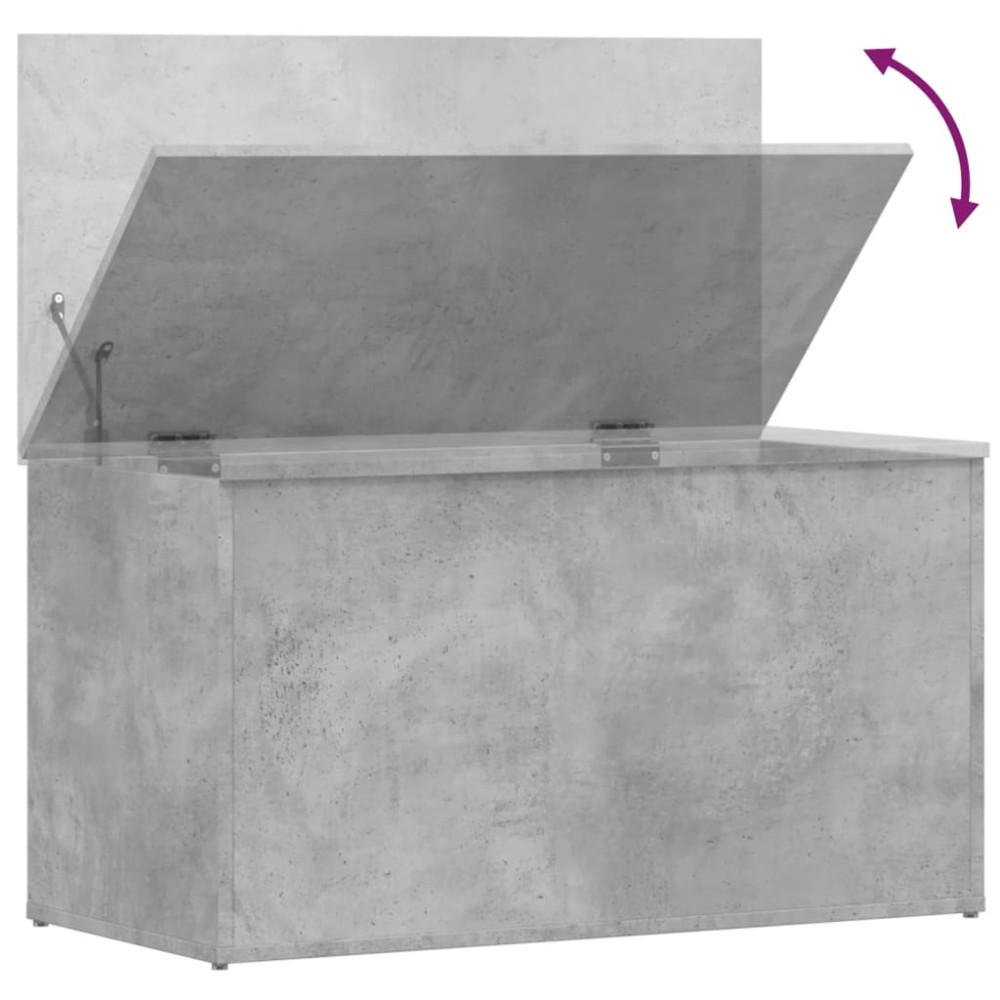 Produktbild för Förvaringskista betonggrå 84x42x46 cm konstruerat trä