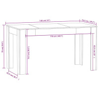 Produktbild för Matbord betonggrå 140x74,5x76 cm konstruerat trä