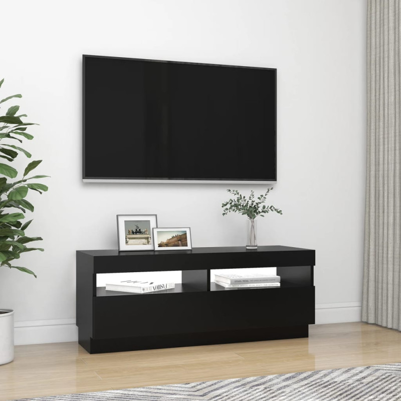Produktbild för TV-bänk med LED-belysning svart 100x35x40 cm