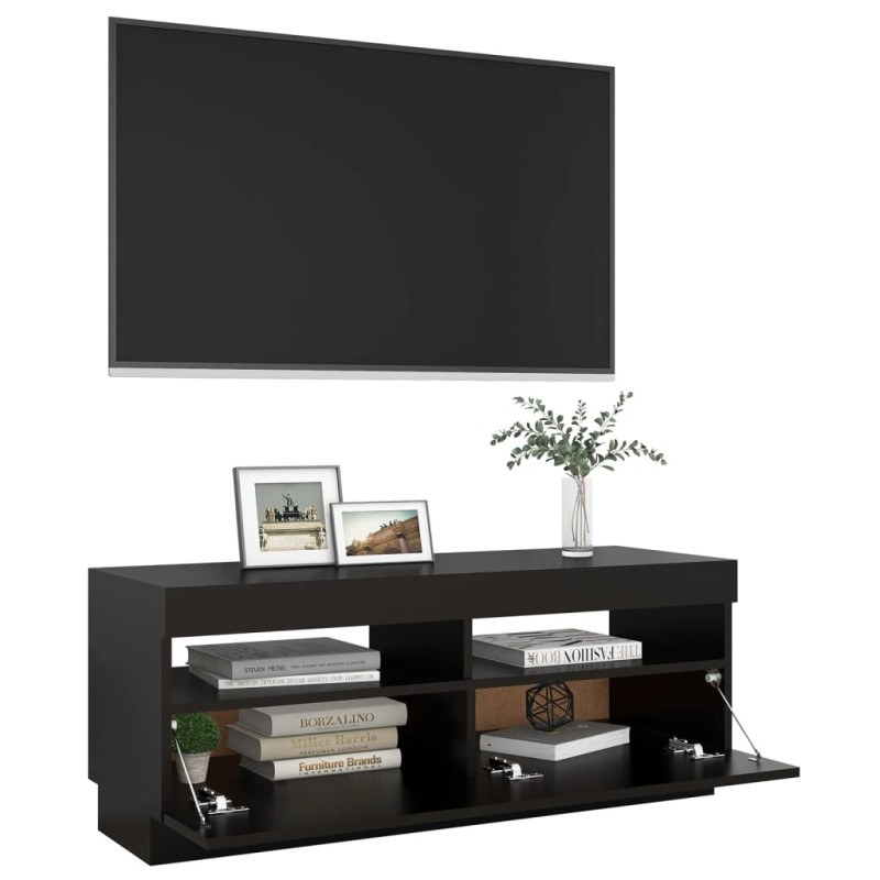 Produktbild för TV-bänk med LED-belysning svart 100x35x40 cm