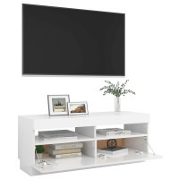 Miniatyr av produktbild för TV-bänk med LED-belysning vit högglans 100x35x40 cm