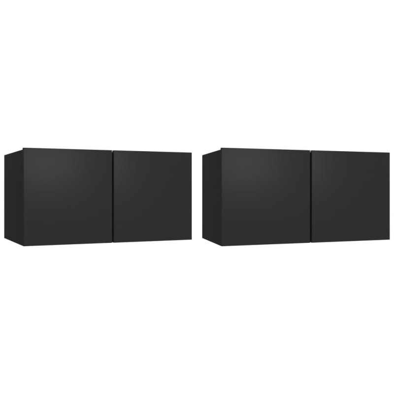 Produktbild för Hängande TV-skåp 2 st svart 60x30x30 cm