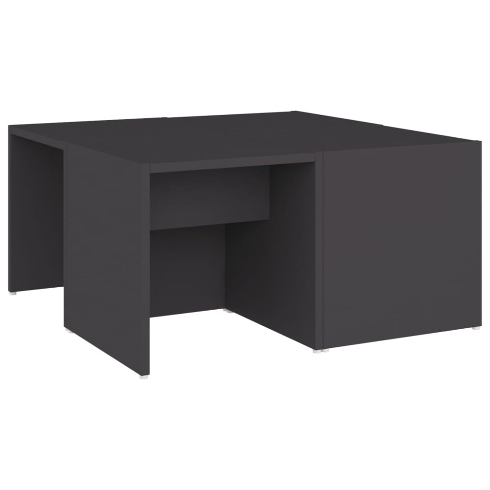 Produktbild för Soffbord 4 st grå 33x33x33 cm konstruerat trä