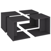 Produktbild för Soffbord 4 st grå 33x33x33 cm konstruerat trä