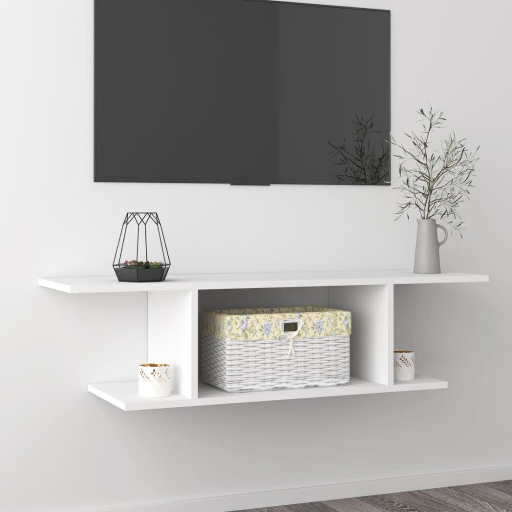 Produktbild för Väggmonterat tv-skåp vit 103x30x26,5 cm