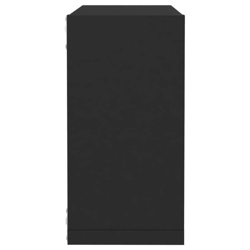 Produktbild för Vägghylla kubformad 6 st svart 30x15x30 cm