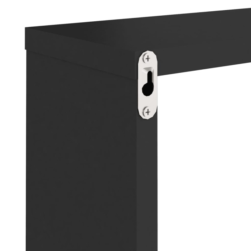 Produktbild för Vägghylla kubformad 6 st svart 30x15x30 cm