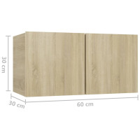 Produktbild för Tv-skåp 8 delar sonoma-ek konstruerat trä