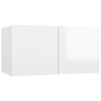 Miniatyr av produktbild för TV-skåp 4 delar vit högglans konstruerat trä