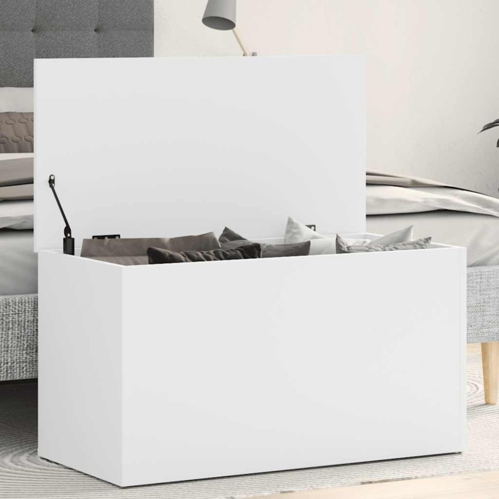 Produktbild för Förvaringskista vit 84x42x46 cm konstruerat trä